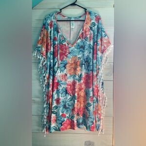 Time and Tru Floral Swim Coverup